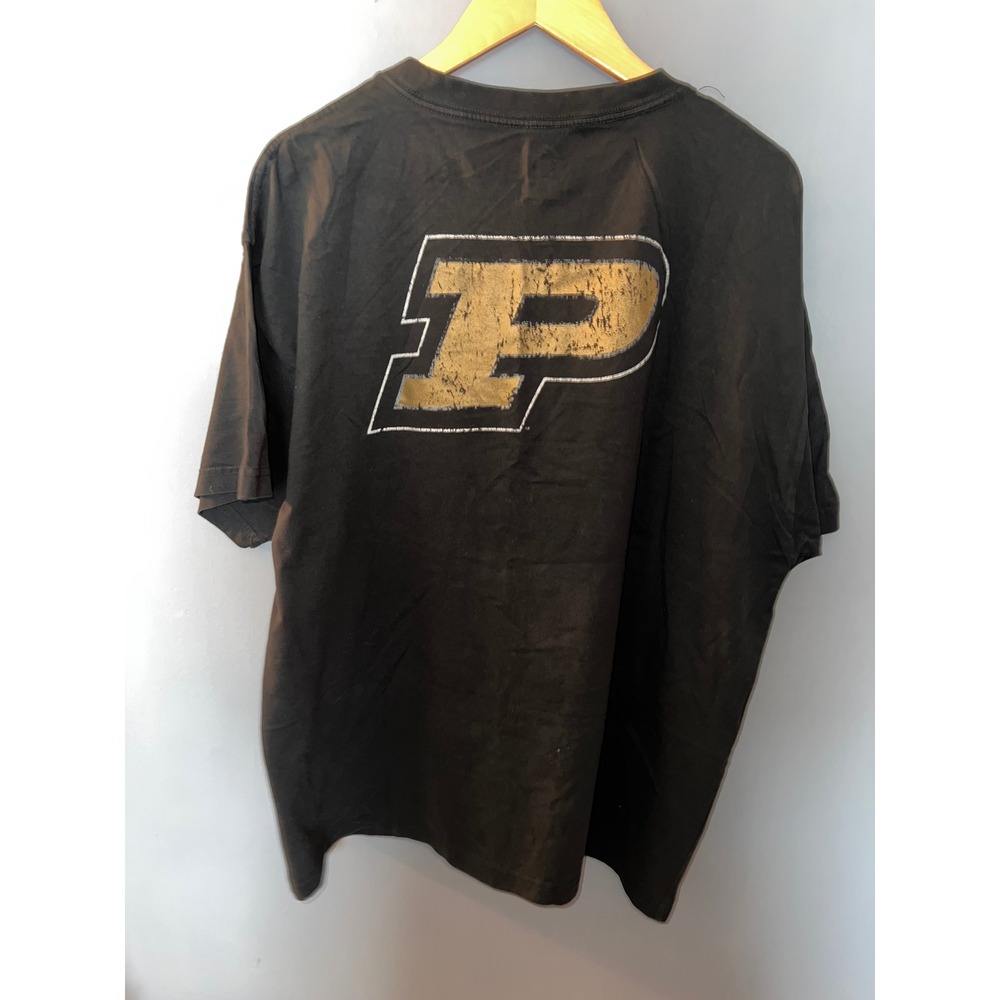 Pro Player Purdue Boilermakers NCAA Graphic T-Shirt Black Mens 2XL Distressed - Picture 3 of 5